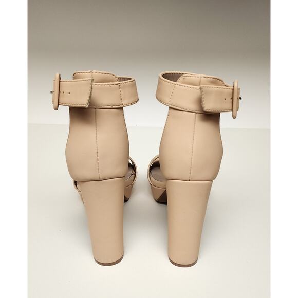 Dream Paris Women's Size 10 Nude Suede High-Heel Open-Toe Sling-Back Shoes - Picture 8 of 11